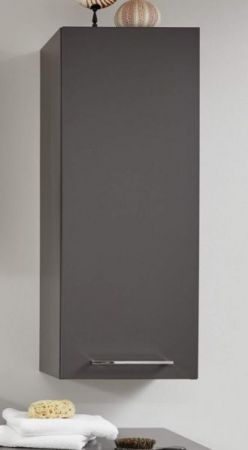 Badezimmer Hängeschrank One in grau matt Lack Badschrank 35 x 103 cm Badmöbel