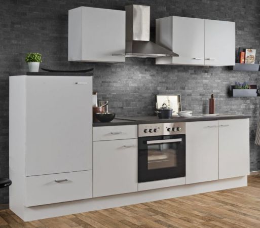 Küchenblock White Classic in weiß matt Einbauküche inkl. E-Geräte 270 cm
