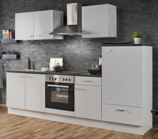 Küchenblock "White Classic" in weiß matt Einbauküche inkl. E-Geräte 270 cm