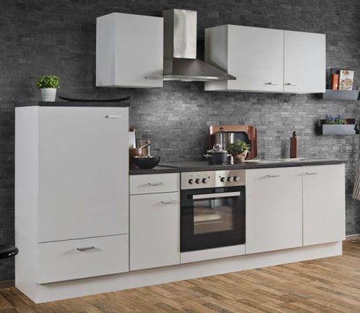 Küchenblock White Classic in weiß Einbauküche inkl. E-Geräte und Geschirrspüler 270 cm