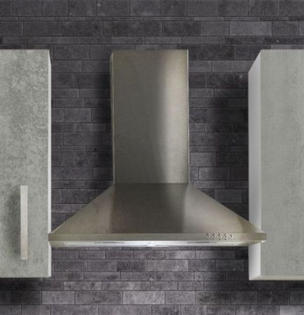Küchenblock "White Premium" in Beton-Optik Einbauküche inkl. E-Geräte und Geschirrspüler 280 cm