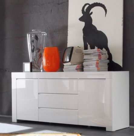 Sideboard Kommode wei Hochglanz Lack Italien Livorno 190 x 84 cm