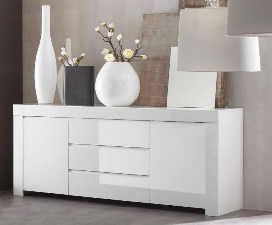 Sideboard Kommode wei Hochglanz Lack Italien Livorno 190 x 84 cm