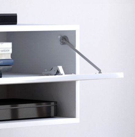 TV Lowboard "Epsom" in weiß Hochglanz hängend 280 x 30 cm