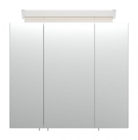 Badezimmer Spiegelschrank "Homeline" in weiß Hochglanz inkl. LED Badschrank 3-türig 70 x 62 cm