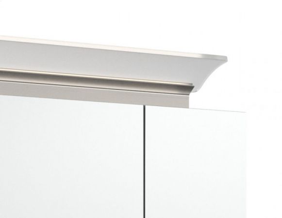 Badezimmer Spiegelschrank "Homeline" in Stone Design grau inkl. LED Badschrank 3-türig 70 x 62 cm