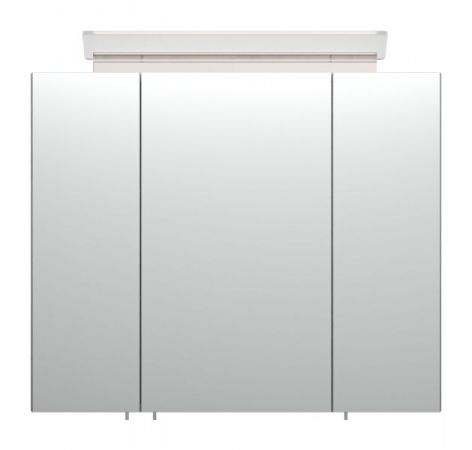 Badezimmer Spiegelschrank "Homeline" in Stone Design grau inkl. LED Badschrank 3-türig 75 x 62 cm