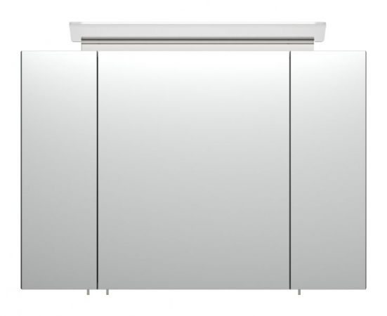 Badezimmer Spiegelschrank "Homeline" in anthrazit Seidenglanz inkl. LED Badschrank 3-türig 90 x 62 cm