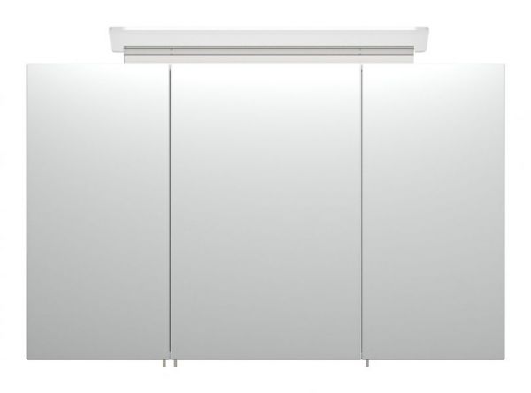 Badezimmer Spiegelschrank "Homeline" in weiß Hochglanz inkl. LED Badschrank 3-türig 100 x 62 cm