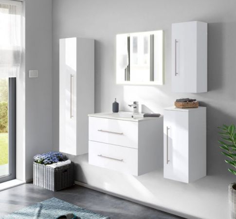 Badezimmer Spiegel "Homeline" in weiß inkl. LED Beleuchtung mit Touch Bedienung Badspiegel 70 x 60 cm