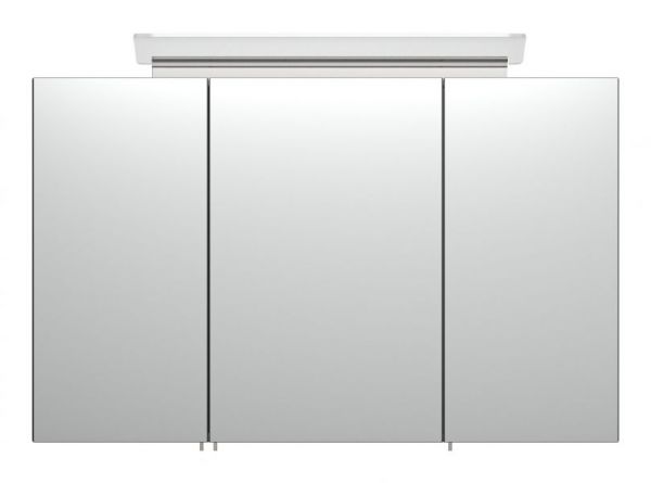 Badezimmer Spiegelschrank "Teramo" in anthrazit Seidenglanz inkl. LED Badschrank 3-türig 100 x 62 cm