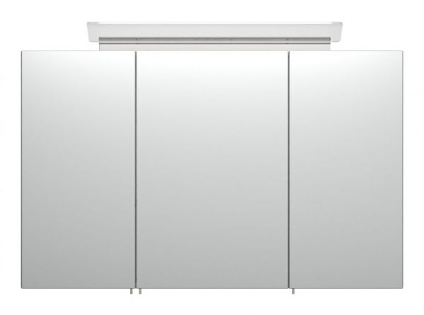 Badezimmer Spiegelschrank "Teramo" in Stone Design grau inkl. LED Badschrank 3-türig 100 x 62 cm
