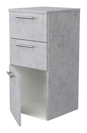 Badezimmer Unterschrank "Teramo" in Stone Design grau Badschrank hängend 37 x 75 cm