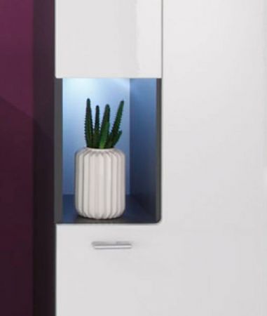 Badezimmer: Hochschrank Tetis Hochglanz wei (40 x 180 cm)