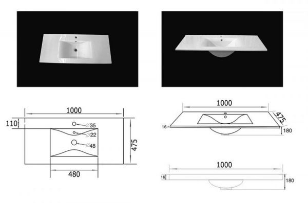 Badezimmer Badmöbel Set "Teramo" in Stone Design grau 8-teilig inkl. Waschtisch und LED 250 x 190 cm