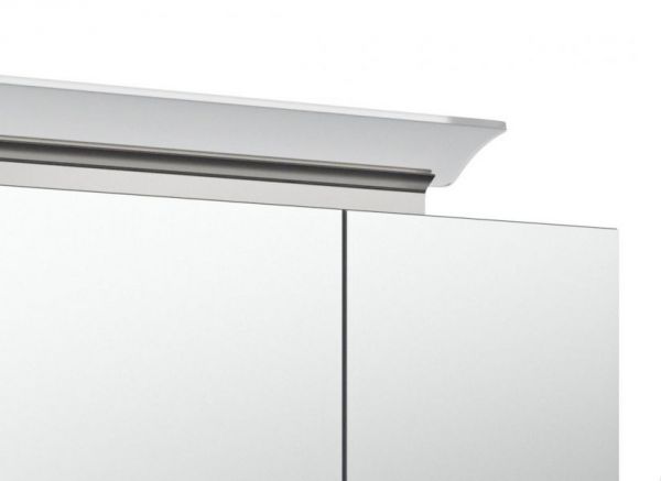 Badezimmer Spiegelschrank "Livono" in weiß Hochglanz inkl. LED Badschrank 3-türig 100 x 62 cm