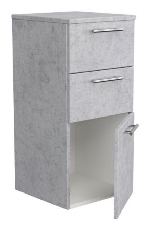 Badezimmer Unterschrank "Livono" in Stone Design grau Badschrank hängend 37 x 75 cm