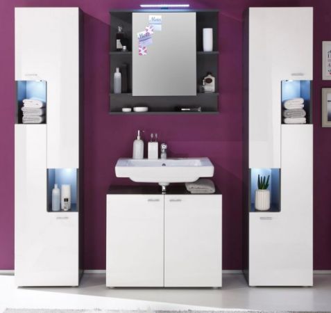 Badezimmer Spiegelschrank Tetis Grafit grau Badmbel 72 x 70 cm