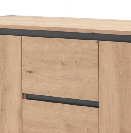 Sideboard Denver in Artisan Eiche und Anthrazit Kommode im Industrial Look 160 x 88 cm