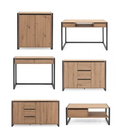 Sideboard Denver in Artisan Eiche und Anthrazit Kommode im Industrial Look 160 x 88 cm