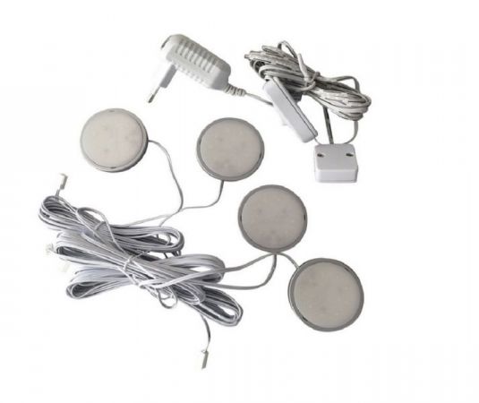 Unterbauspot LED Licht blau 4er Set M�belleuchte Unterbauleuchte