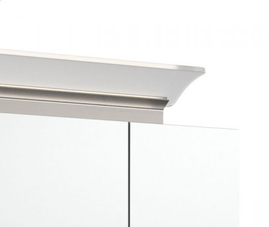 Badezimmer Spiegelschrank "Luna" in weiß Hochglanz inkl. LED Badschrank 3-türig 75 x 62 cm
