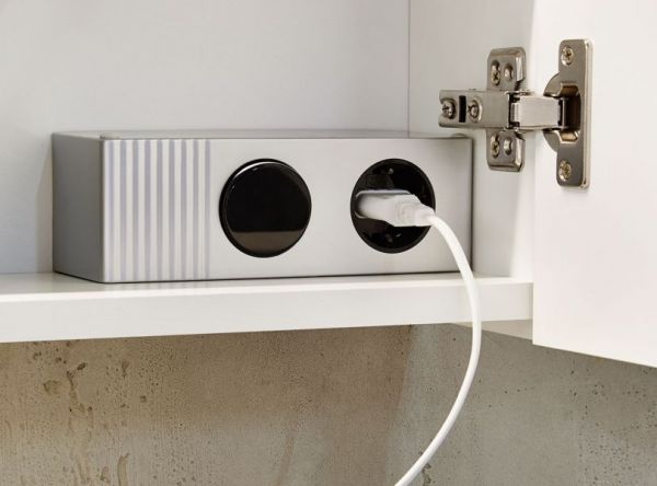 Badezimmer Badmöbel Set "Viva" in Stone Design grau und weiß 4-teilig inkl. Waschbecken und LED 100 x 190 cm