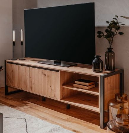 TV-Lowboard Denver in Artisan Eiche und Anthrazit im Industrial Look 160 x 55 cm