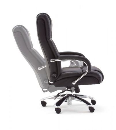 Brostuhl Real Comfort in Kunstleder schwarz mit Wippmechanik Chefsessel bis 220 kg