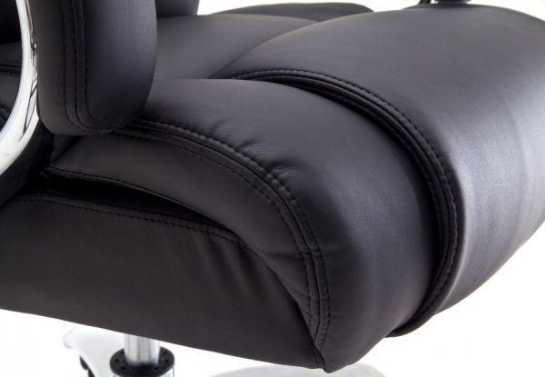 Brostuhl Real Comfort in Kunstleder schwarz mit Wippmechanik Chefsessel bis 220 kg