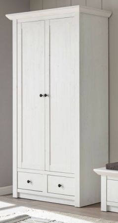 Garderobenschrank Hooge in Pinie wei Landhaus Garderobe oder groer Schuhschrank 105 x 206 cm