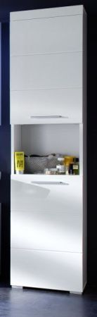 Badezimmer: Hochschrank "Amanda" in weiß Hochglanz 37 x 190 cm