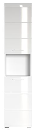 Bad Hochschrank Adamo in wei� Hochglanz, Badschrank 37 x 190 cm