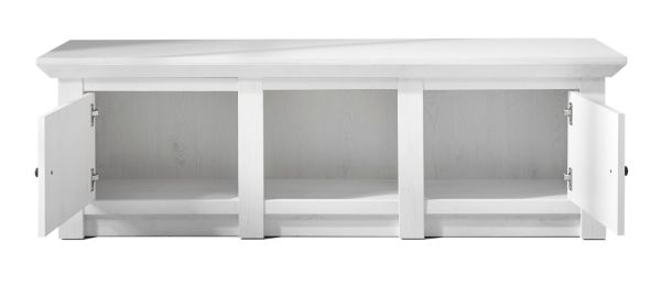 Wohnwand Hooge in Pinie wei� Landhaus Schrankwand 4-teilig 293 x 207 cm