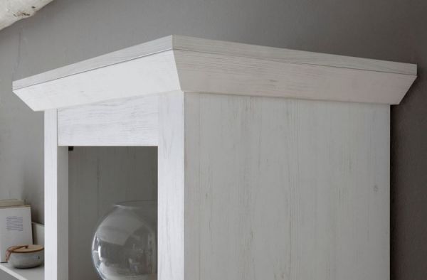 Schlafzimmer komplett Hooge in Pinie wei Landhaus Set mit Bett, Kleiderschrank, Kommode und Nachttisch