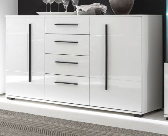 Sideboard Design-D in wei Hochglanz Kommode 150 x 86 cm Anrichte