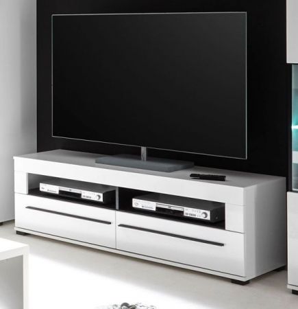 TV-Lowboard Design-D in Hochglanz wei TV-Unterteil 140 x 47 cm