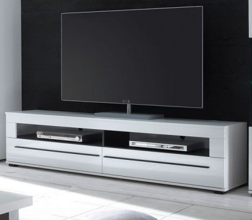 TV-Lowboard Design-D in Hochglanz wei TV-Unterteil 180 x 47 cm