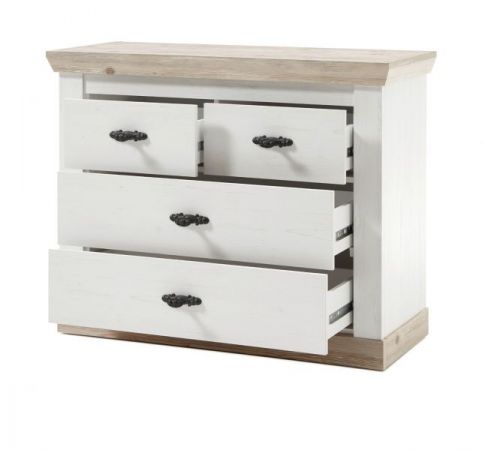 Garderobenkombination Rovola in Pinie wei / Oslo Pinie Landhaus Garderobe Set 4-tlg. 224 x 201 cm