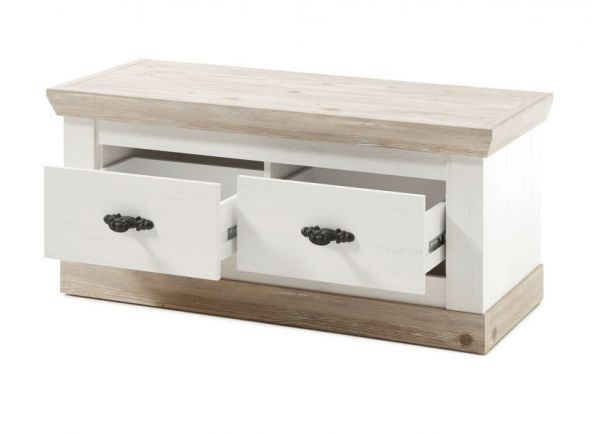 Garderobenkombination Rovola in Pinie wei / Oslo Pinie Landhaus Garderobe Set 4-tlg. 224 x 201 cm