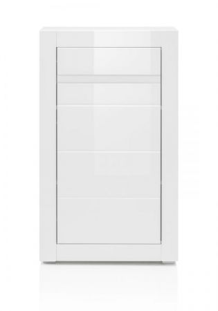 Kommode Nobile in Hochglanz wei und Stone Design grau 66 x 112 cm