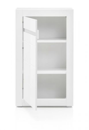Kommode Nobile in Hochglanz wei und Stone Design grau 66 x 112 cm