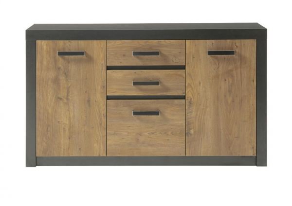 Sideboard Beveren in Kastanie und Fresco grau Kommode 153 x 88 cm