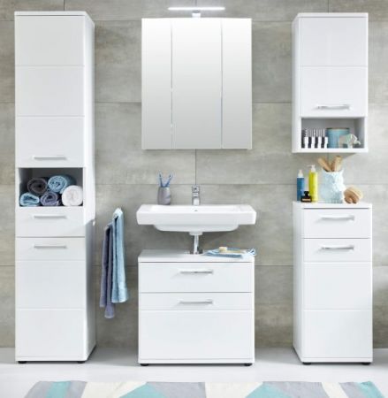 Badezimmer Spiegelschrank Monte in wei Badschrank 3-trig 60 x 74 cm