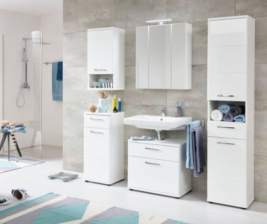 Badezimmer Spiegelschrank Monte in wei Badschrank 3-trig 60 x 74 cm