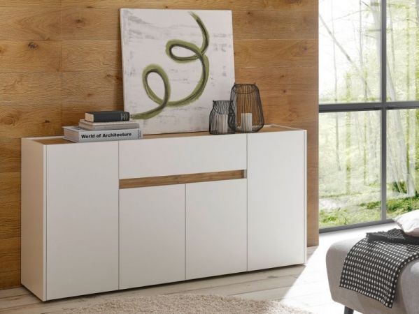 Sideboard Center in wei und Wotan Eiche Kommode 170 x 87 cm