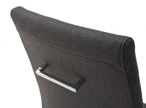 2 x Stuhl Foshan in anthrazit Freischwinger mit Komfortsitzhhe und Aqua Resistant Stoffbezug Esszimmerstuhl 2er Set