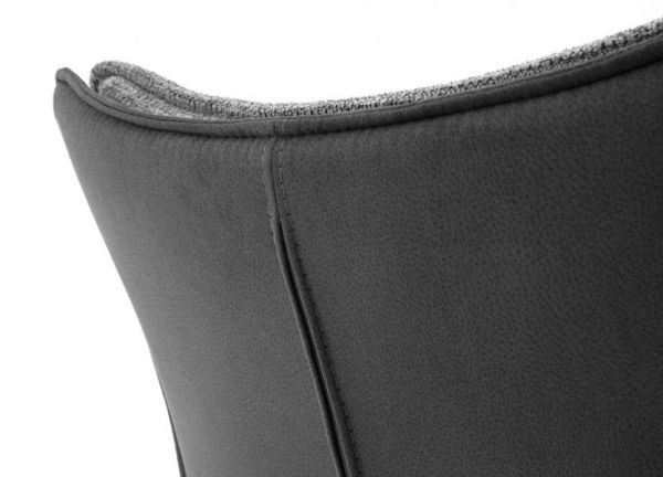 2 x Stuhl Kitami in Anthrazit Chenille-Optik 4-Fustuhl 360 drehbar Esszimmerstuhl 2er Set
