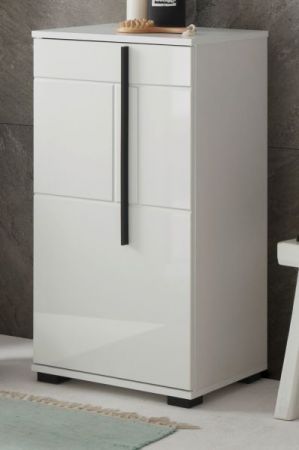 Badezimmer Kommode Design-D in wei Hochglanz Badschrank 45 x 87 cm Unterschrank