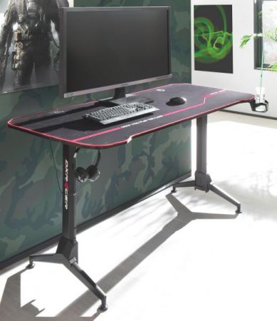 Gamingtisch DX-Racer in schwarz Computertisch 159 x 73 cm Gaming Desk hhenverstellbar
